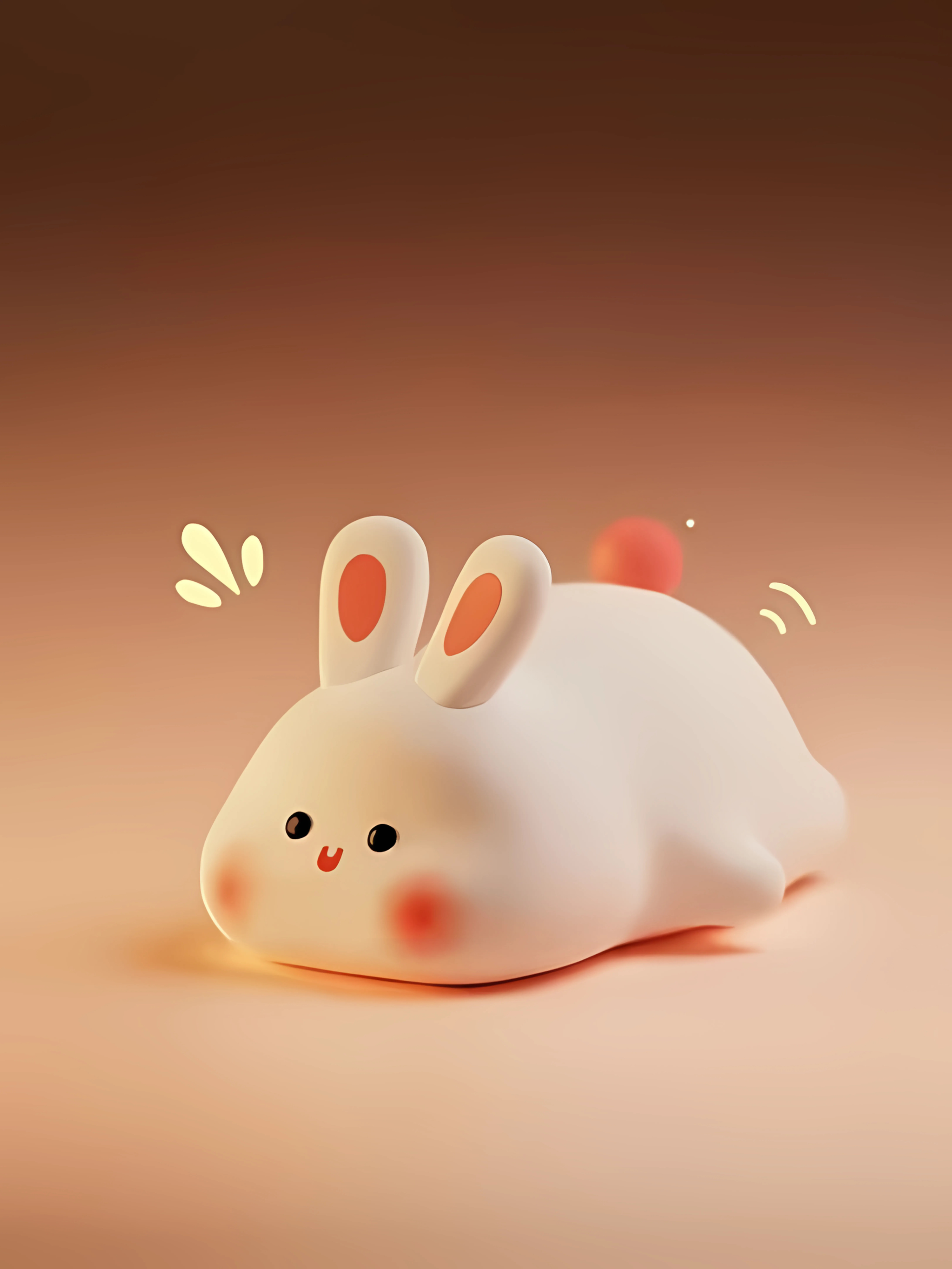 Silicon Cute Face Rabbit MultiColor Glow Lamp