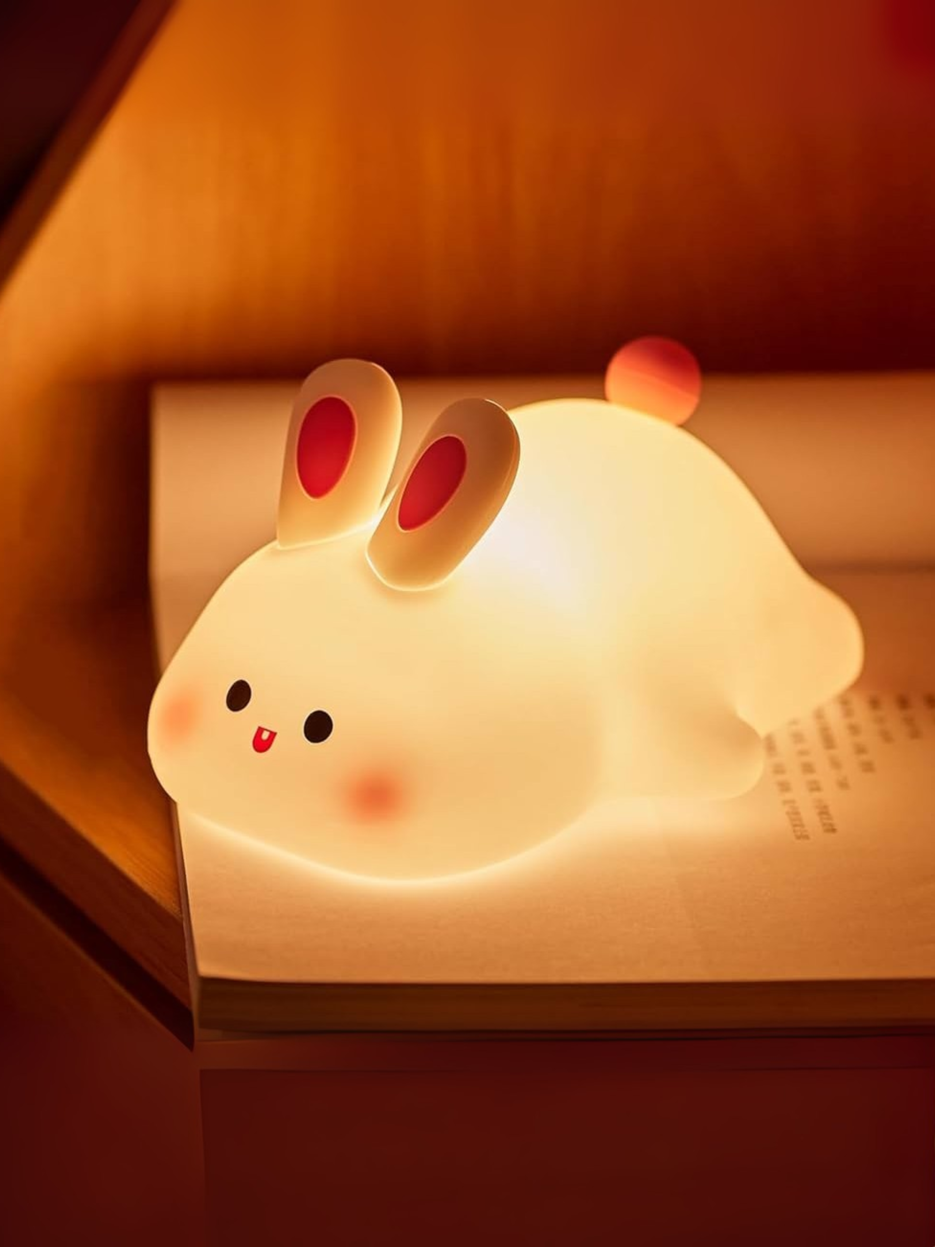 Silicon Cute Face Rabbit MultiColor Glow Lamp