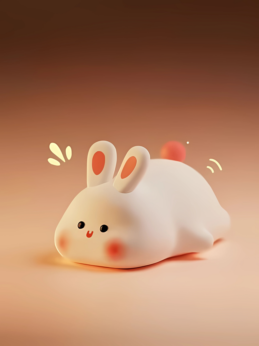 Silicon Cute Face Rabbit MultiColor Glow Lamp